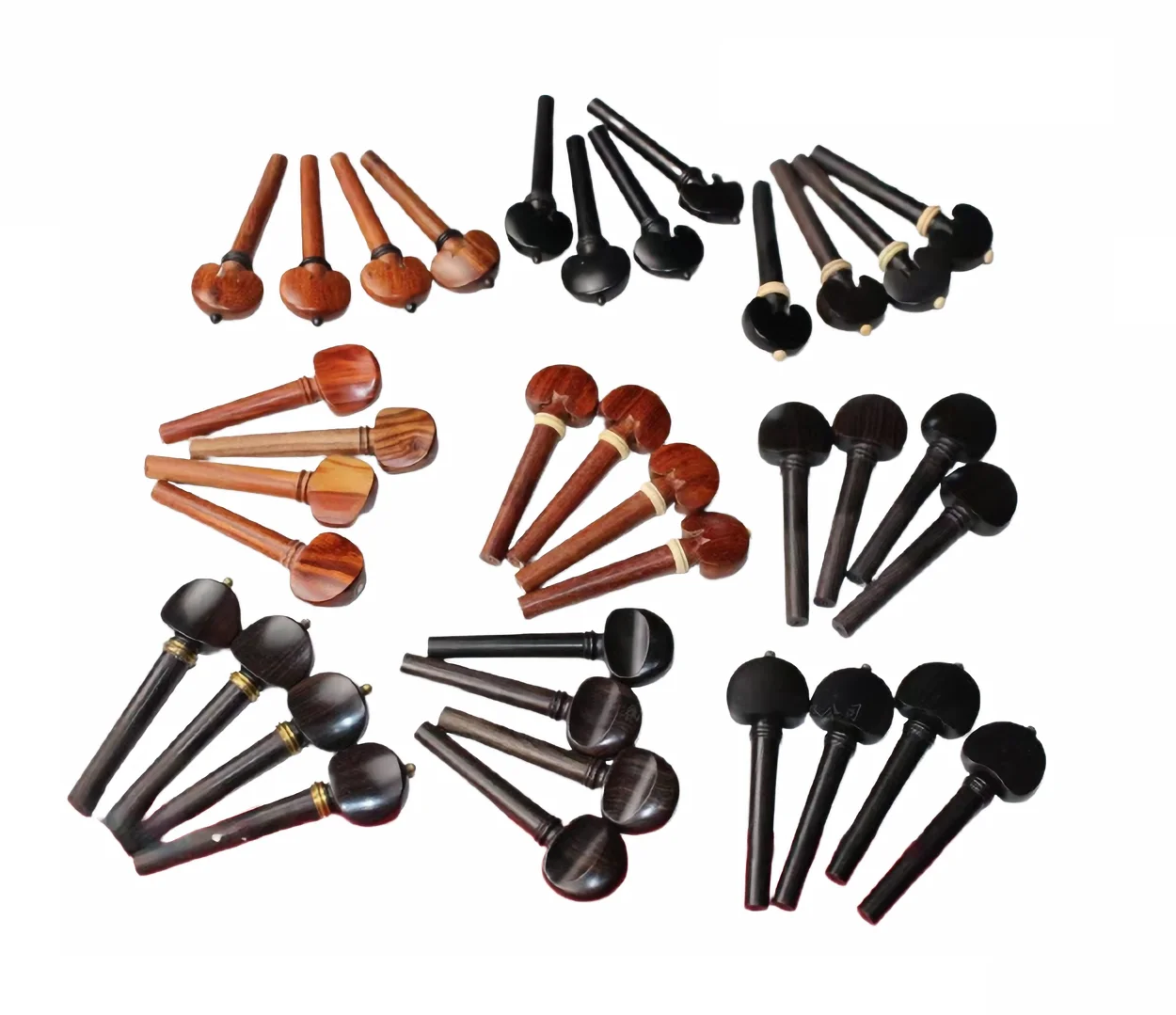 4PCs Violin Pegs 4/4 Different Types 1PC End Button Free Gift