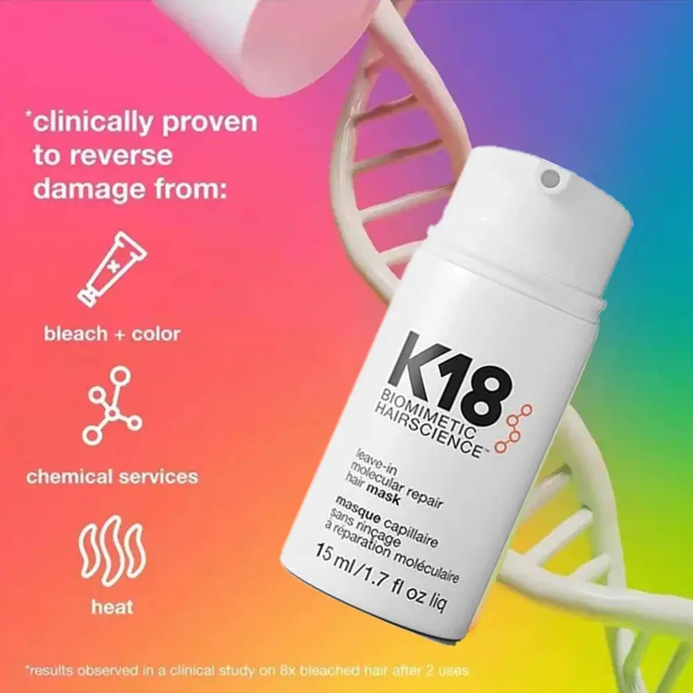 15ml K18 Leave-In Molecular Hair Mask Original Repair Molecular Hair Damaged Dry Frizzy 4 Minutes Treatment Moisturize hair mask