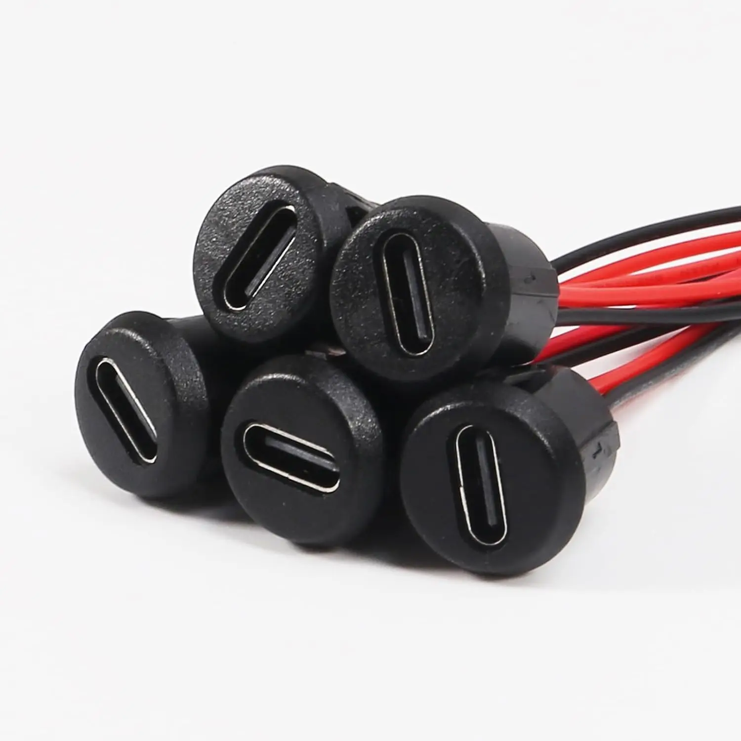 15PCS Waterproof USB-C Female Charging Port with 2-Pin Connector, 3A