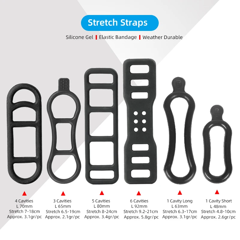 Silicone Strap Fixed Rear Light - Multi-Size, High Temperature Resistant with Fixed Buckle for Handlebar Installation