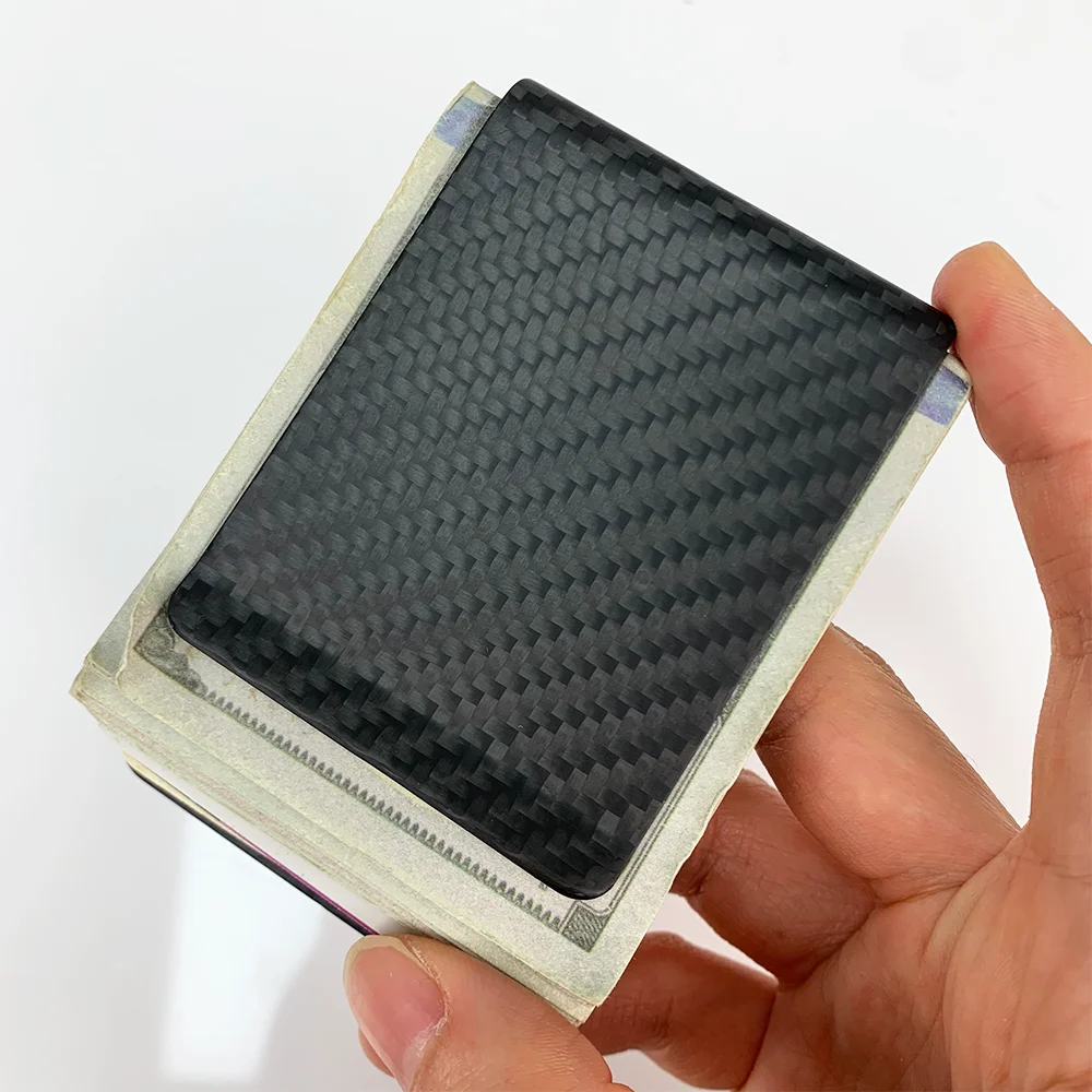 Black Twill Carbon Fiber Pocket Wallet Slim RFID Cash Clip Credit Card Holder for Men Bussiness Gift credit card holder carbon fiber wallet