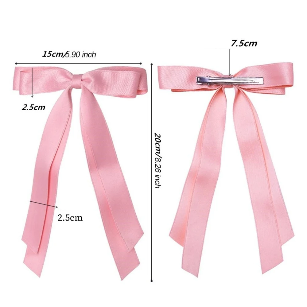 6 Stück Doppelband-Haarnadeln Mit Schleife – Schwarz, Weiß, Rosa Für Mädchen & Frauen