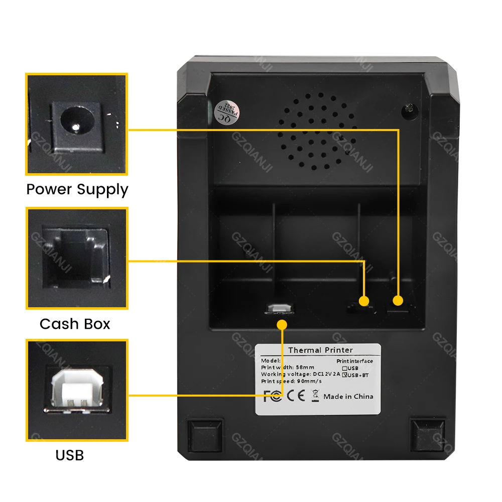 58MM 열 영수증 빌 POS 프린터 메이커 인쇄 지원, 레스토랑 판매 주방 USB 계산원 종이 impressora portatil