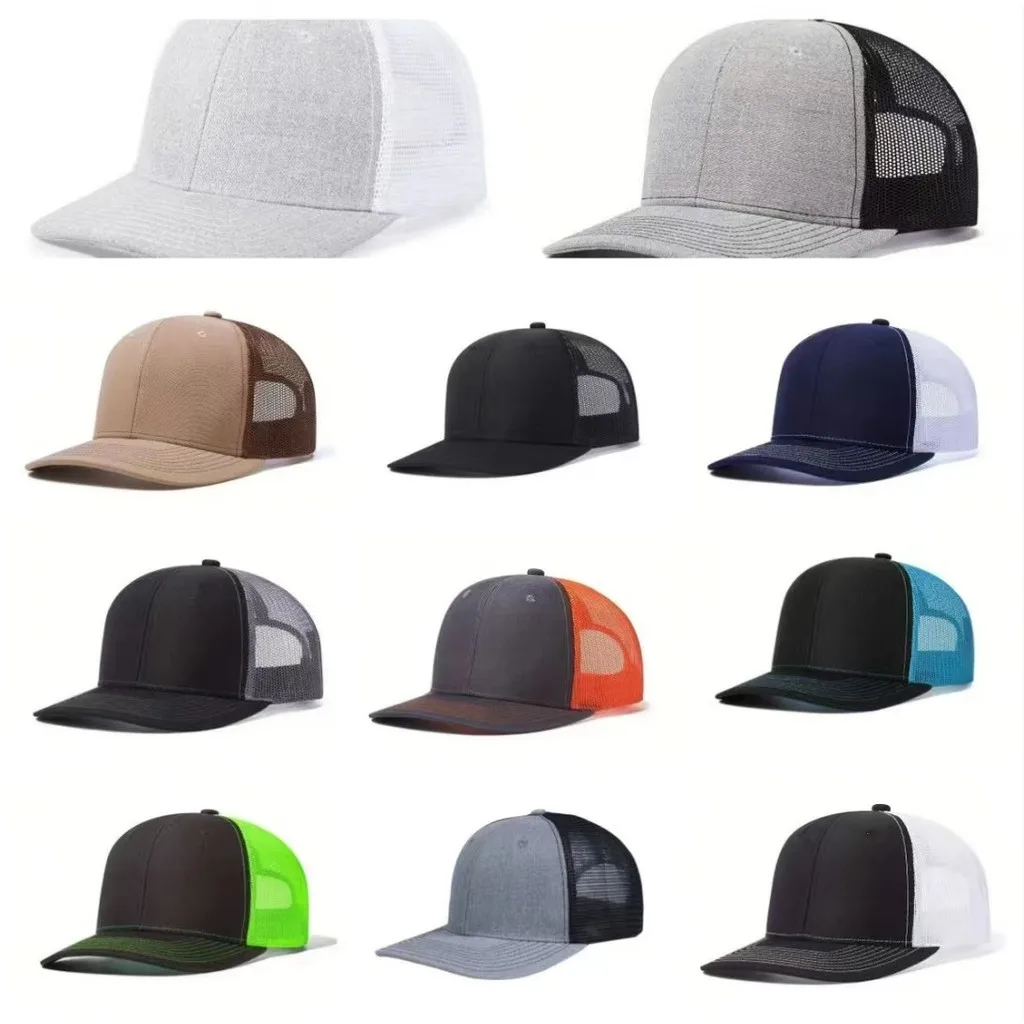 Trucker Cap Richardson 112 Unisex Mesh Breathable Sun Hat Slightly Curved Brim Baseball Cap for All
