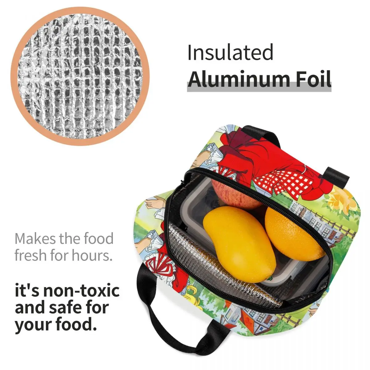 Candy Candy Lunch Bag Men Women Cooler Thermal Insulated Lunch Box for Adult Office