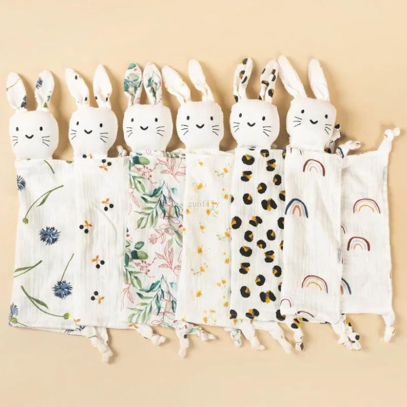 Newborn Baby Soft Sleeping Dolls Kids Fashion Sleep Toy Soothe Appease Towel Bibs Organic Muslin Print Blanket Animal Toys Gift baby comforter blanket baby crib toy