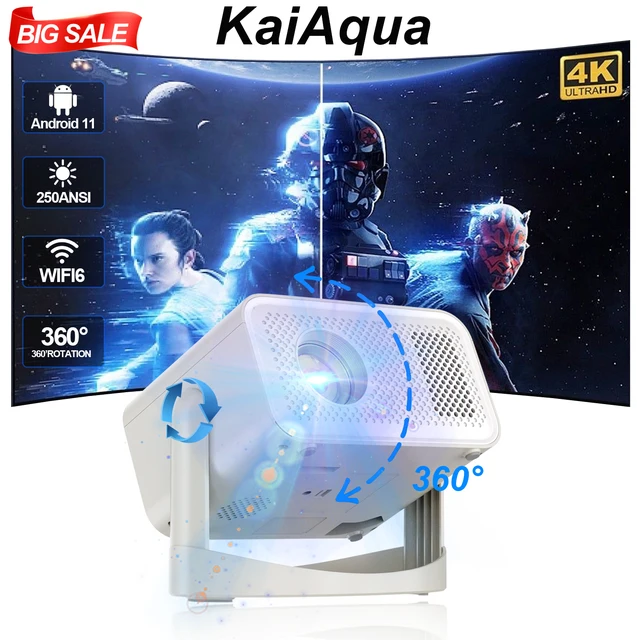 KaiAqua Projector HT23 PLUS 4K Android 11 Dual Wifi6 260ANSI Allwinner H713 BT5.0 1080P 1280*720P Home Cinema Outdoor Projetor 2
