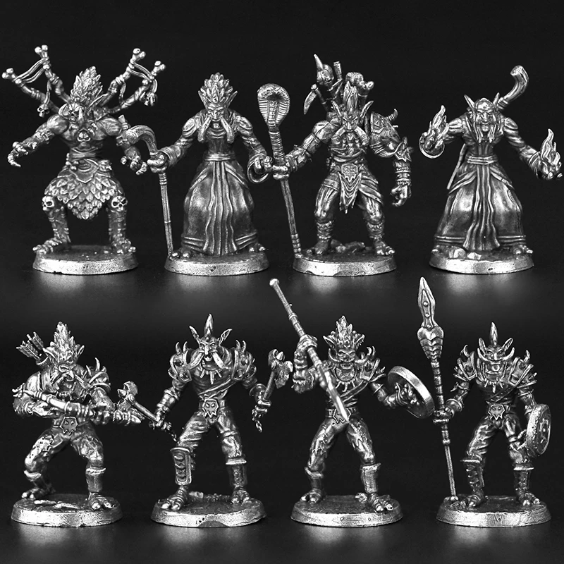

Metal Bronze Tribe Trolls Battle Soldier Man Model Handmade Desktop Game Chess Ornament Micro Sculpture