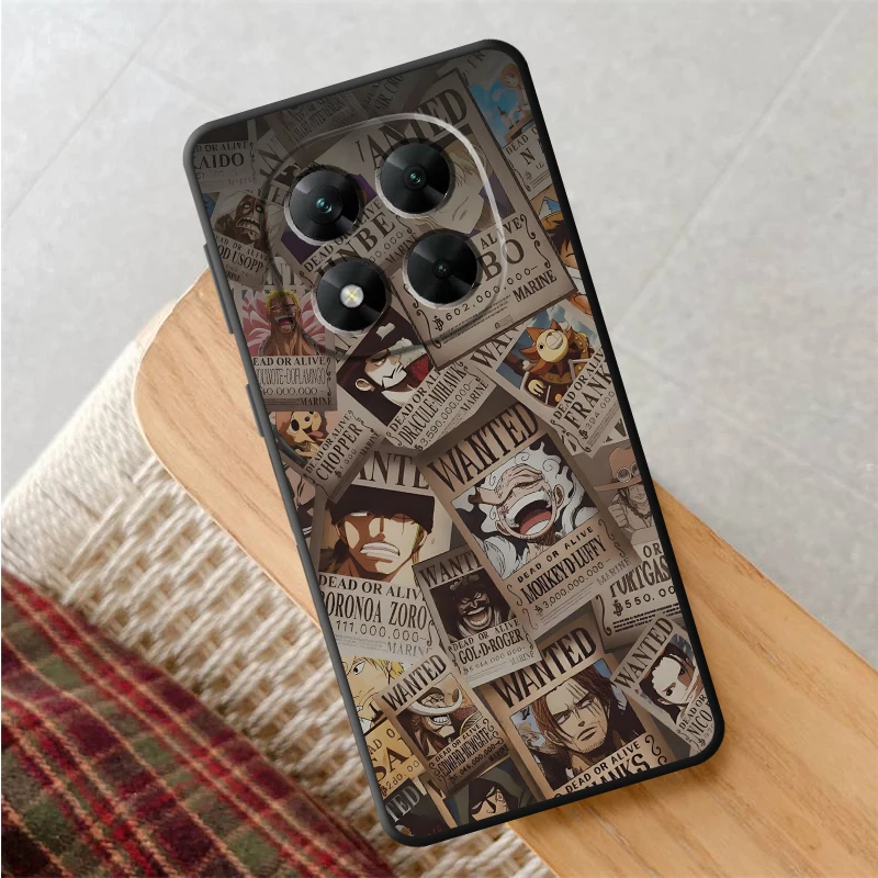 One Piece Wanted Notice Black Soft Phone Cover Case