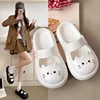 Mary Janes Women's Summer 2025 Outdoor Wear Thick Bottom Anti-slip Slip-On Sandals Cat Pattern Trendy Flat Footwear EVA Material
