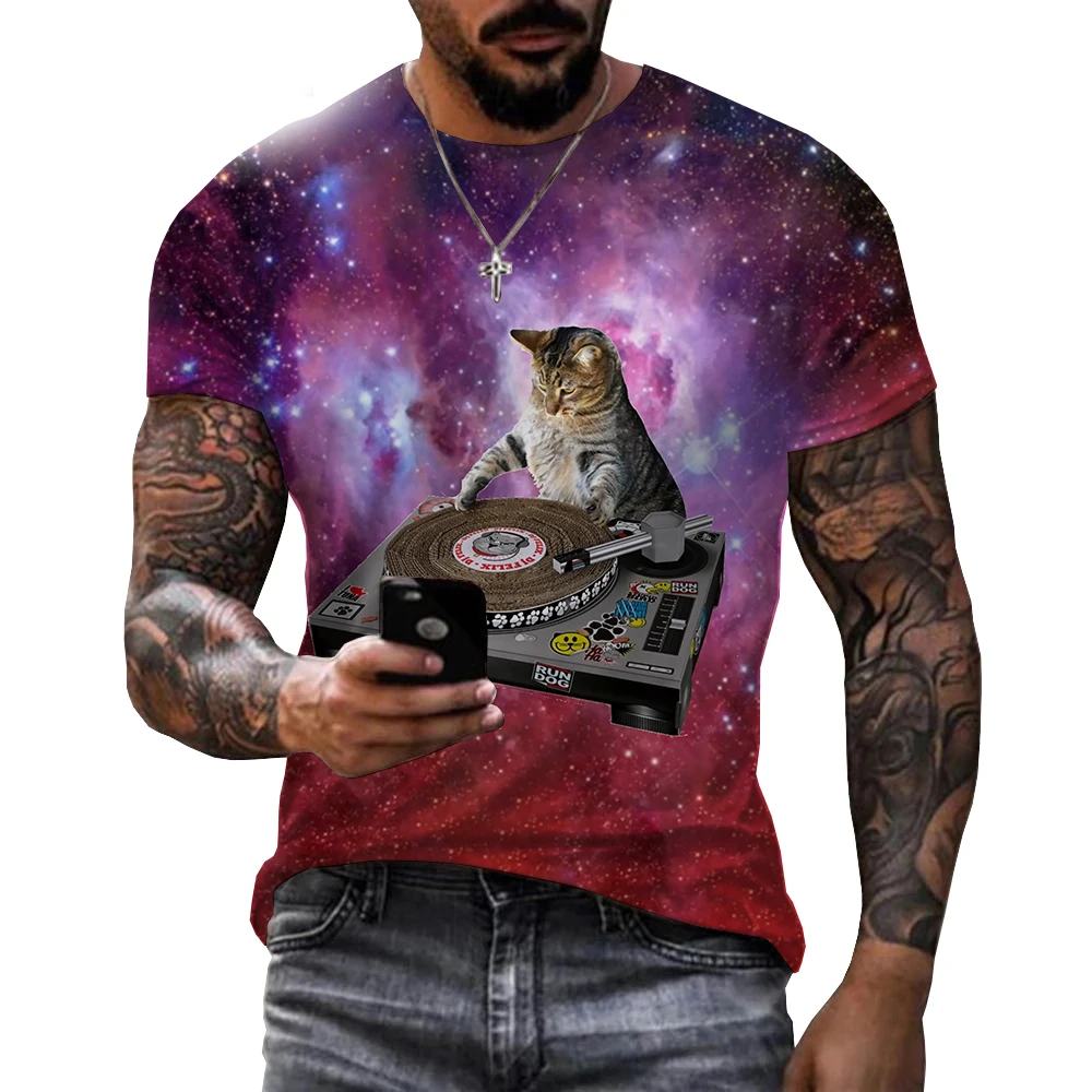 

2023 Hot Selling Men's Harajuku 3D Cat T-shirt Men Summer Short Sleeve Digital Printed Tshirt Male T-Shirts Hombre Camisetas