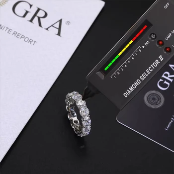 5mm D Color Moissanite Row Ring 925 Sterling Silver Diamond Wedding Band Rings For Women Certified Fine Jewelry Gift Houtros 4