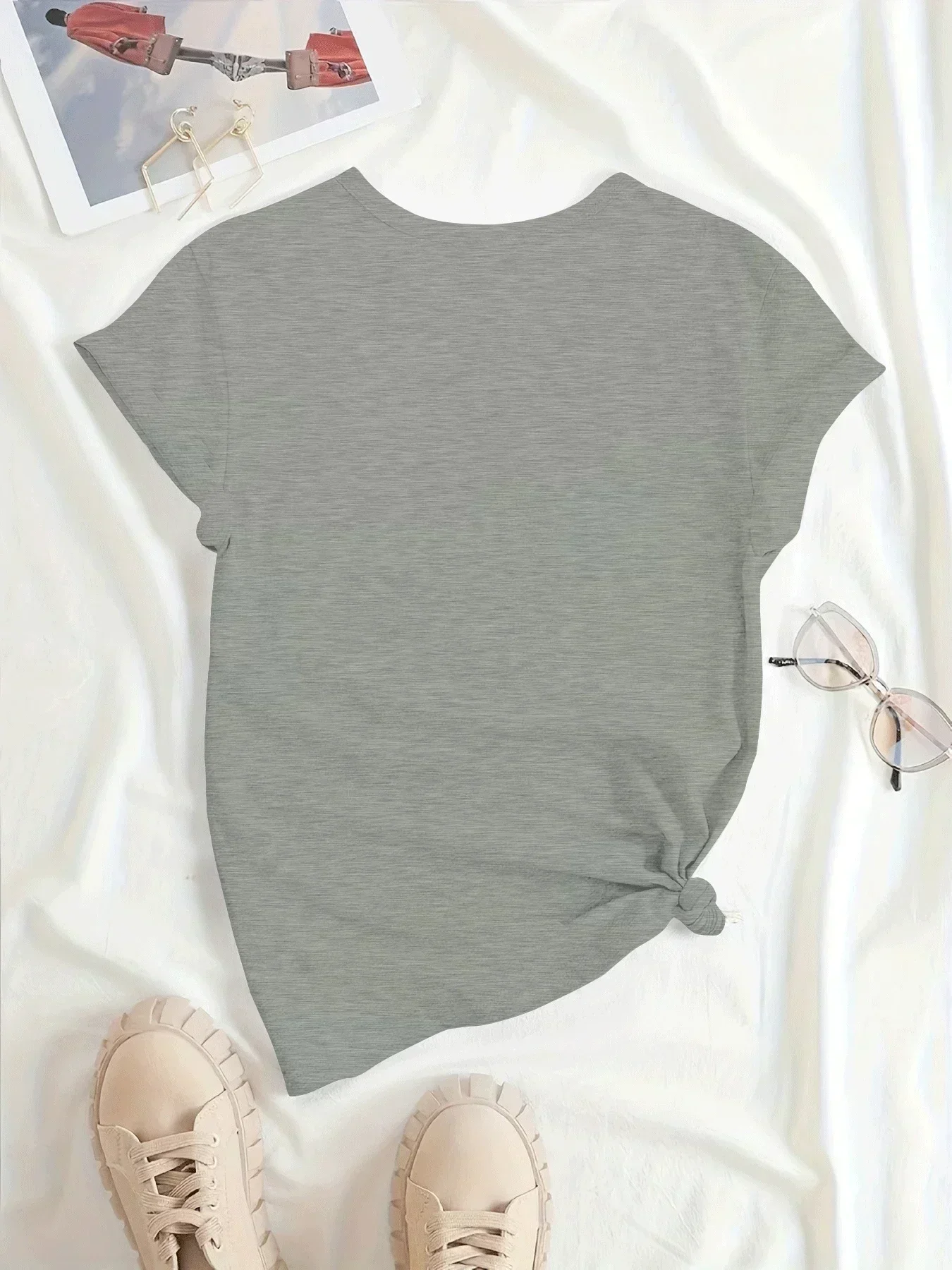 Plus Size T-Shirt - Women's Casual Graphic Tee Shirt | Breathable Cotton, Loose Fit