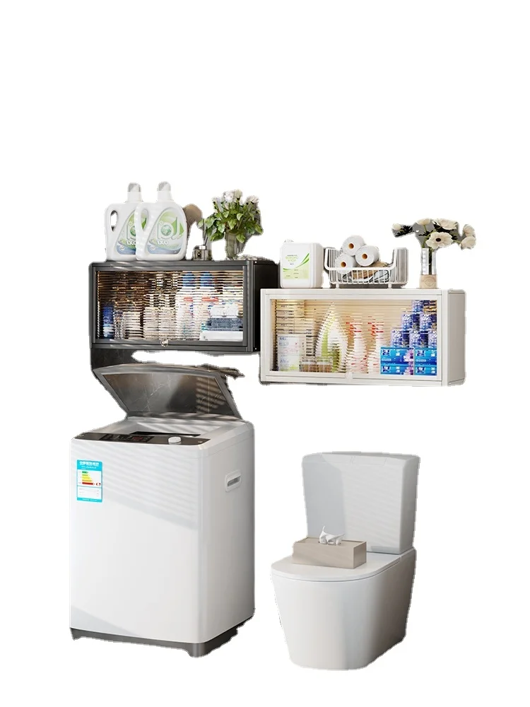 

Wyj Punch-Free Dustproof Storage Cabinet Bathroom Storage Rack