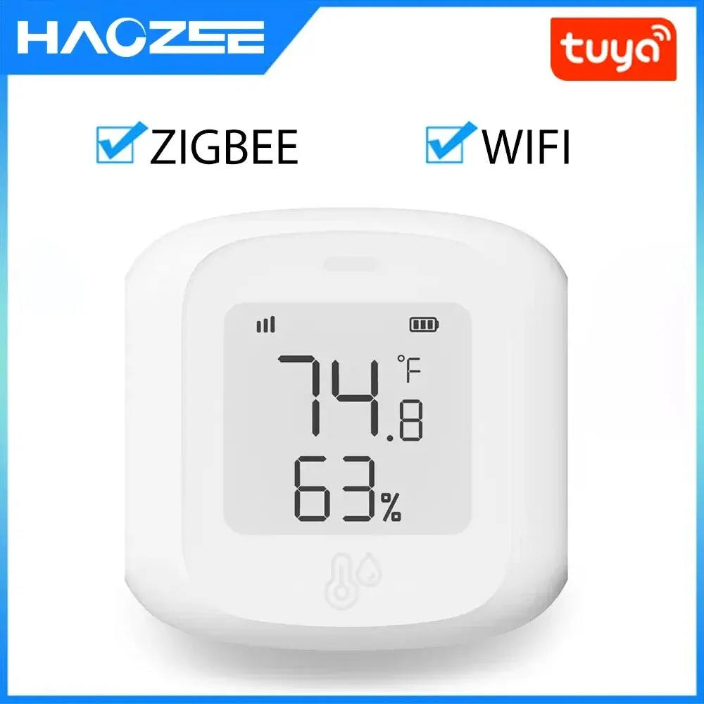 Tuya Smart WiFi/Zigbee Temperature and Humidity Sensor Indoor Hygrometer Thermometer with LCD Display Support Alexa Google Home smart temperature sensor smart thermometer temperature humidity meter