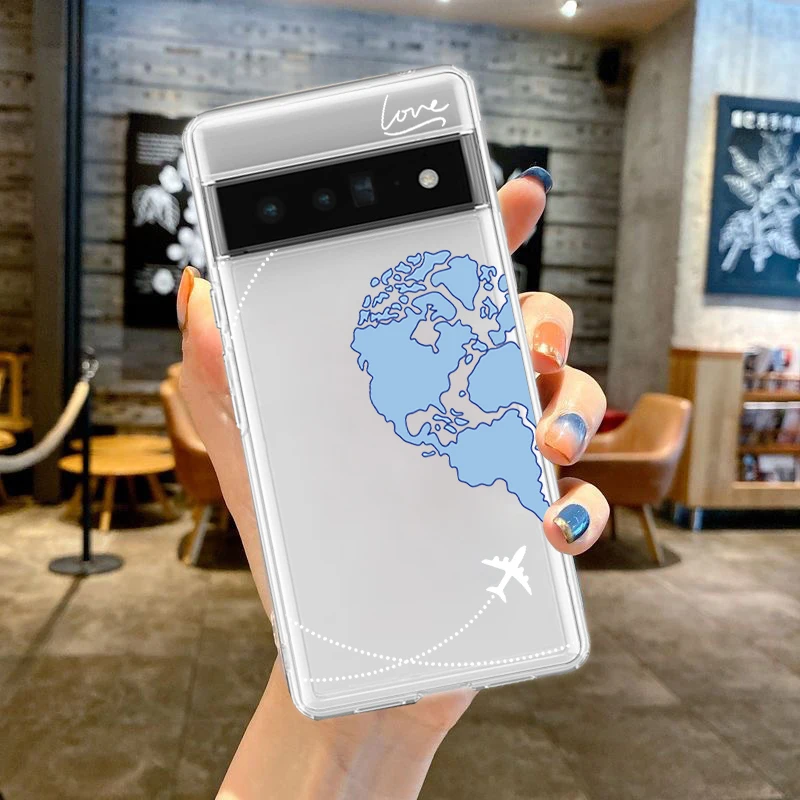 World Map Travel Love Heart Couple Phone Case Cover