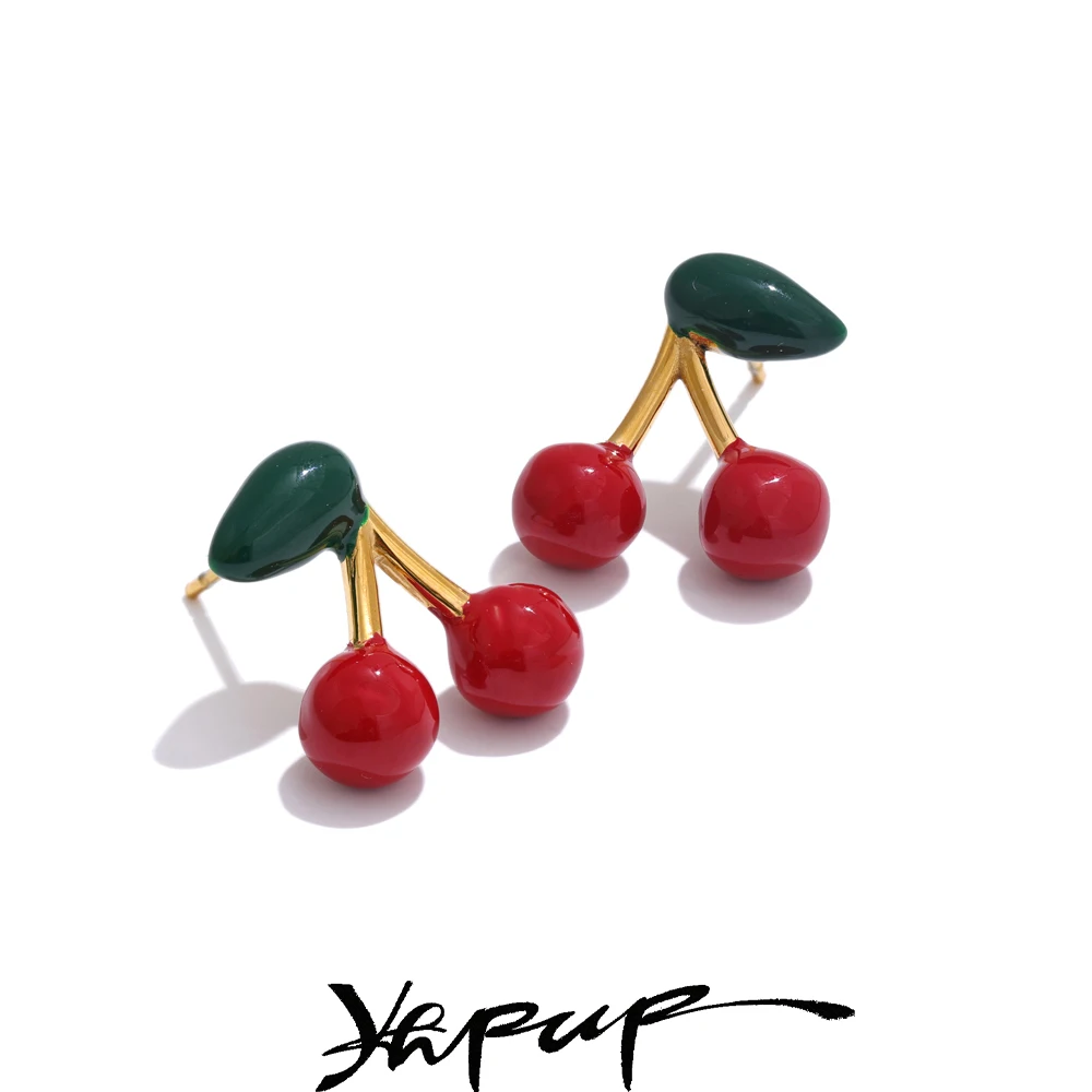 Yhpup Stainless Steel Enamel Fashion Stud Jewelry