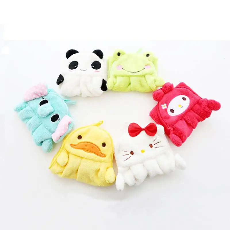 

Sanrio Home Kitchen Towel Hello Kitty Melody Coral Plush Washing Towel Ultra fine Fiber Skincare Cartoon Wipe Hand Hanging Towel