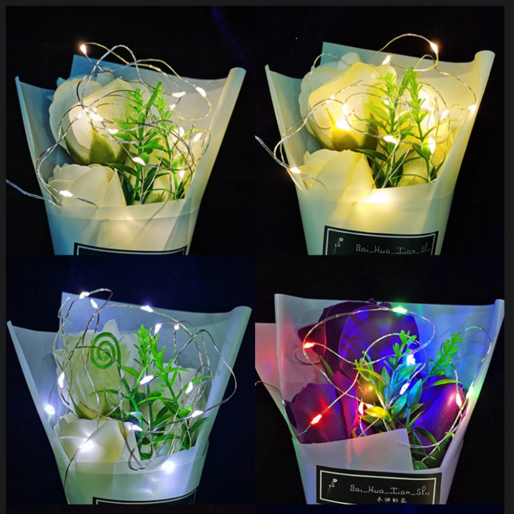 1m 2m 4m Battery Power LED String Fairy Light Warm Red Green Blue with On Off Switch for Wedding Garden Party Christmas Decor