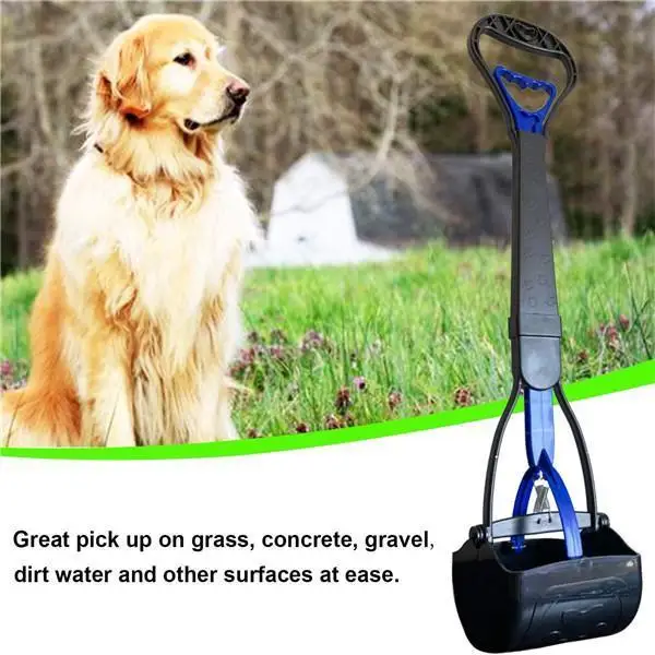 Pet Poop Scooper Dog Jaw Clamp Heavy Duty Long Handle For Large Medium Small Dog Cat Grass Gravel Pick Up