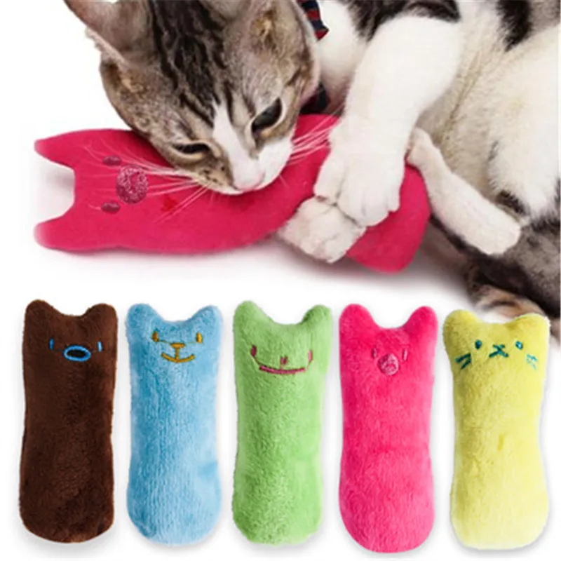 

Catnip Cat Toy Teeth Grinding Mini Chewing Toy Funny Interactive Plush Cat Toy Cute Thumb Pillow Cat Playthings Pet Accessories