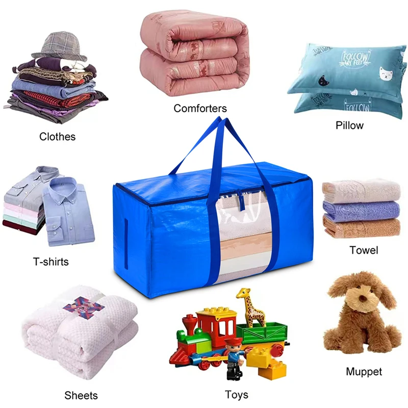 

Storage Bag Waterproof Large Capacity Quilt Storage Bag Visible Window Extra Big Organizer Pouch Moving Tote Bag