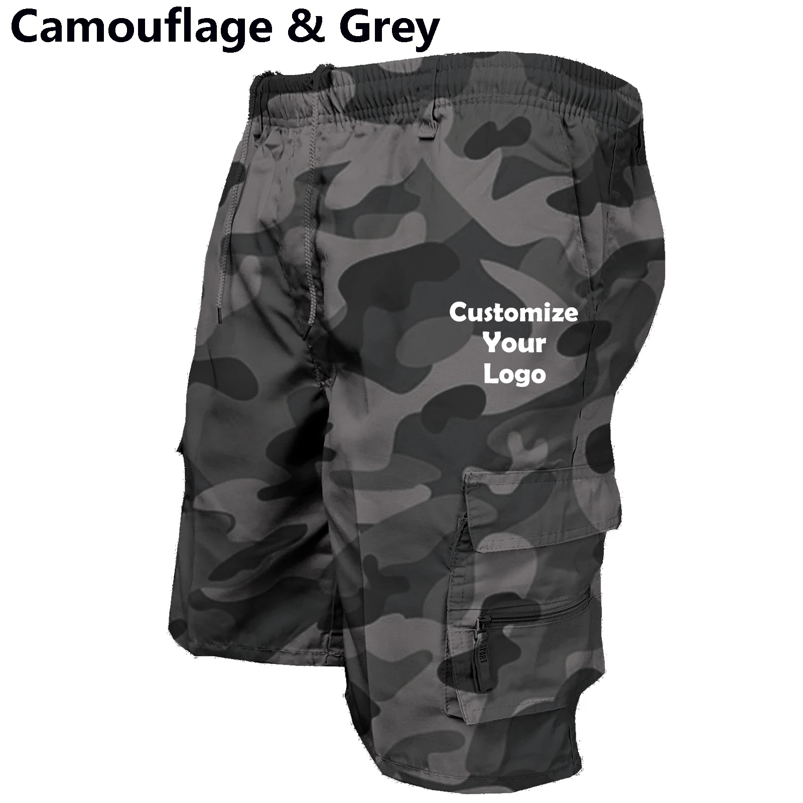 Customized New Fashion Trending Brand Printed Short Pants Mens Cargo Shorts Casual Loose Drawstring Shorts 7 Colors 