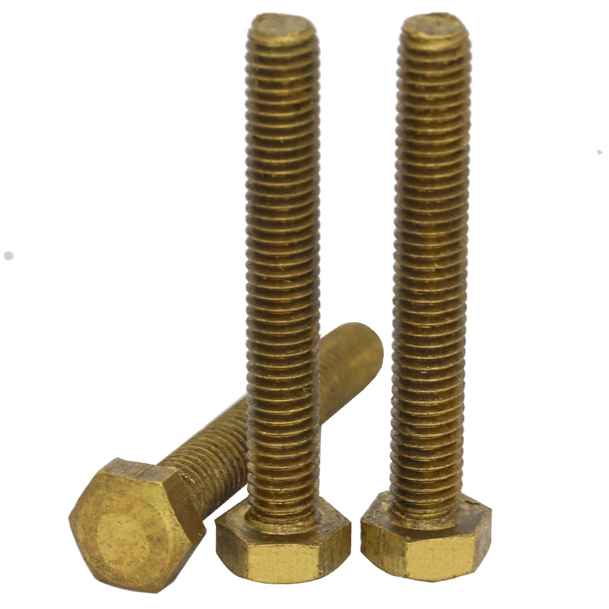 

M3 M4 M5 M6 M8 M10 M12 OD 6mm 8mm 10mm to 100mm Length DIN933 Metric Thread Bolt Brass External Hex Hexagon Head Screw