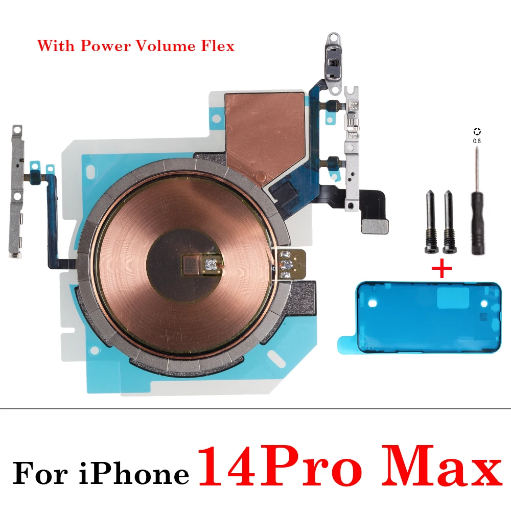 Wireless Charging Coil with NFC and Integrated Power Volume Flex Cable