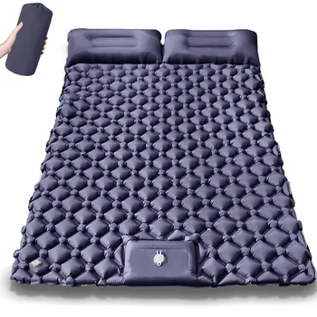 Outdoor Sleeping Pad camping tent Air Mat for Travel Backpacking Hiking Double Inflatable Mattress with Built-in Pillow Pump