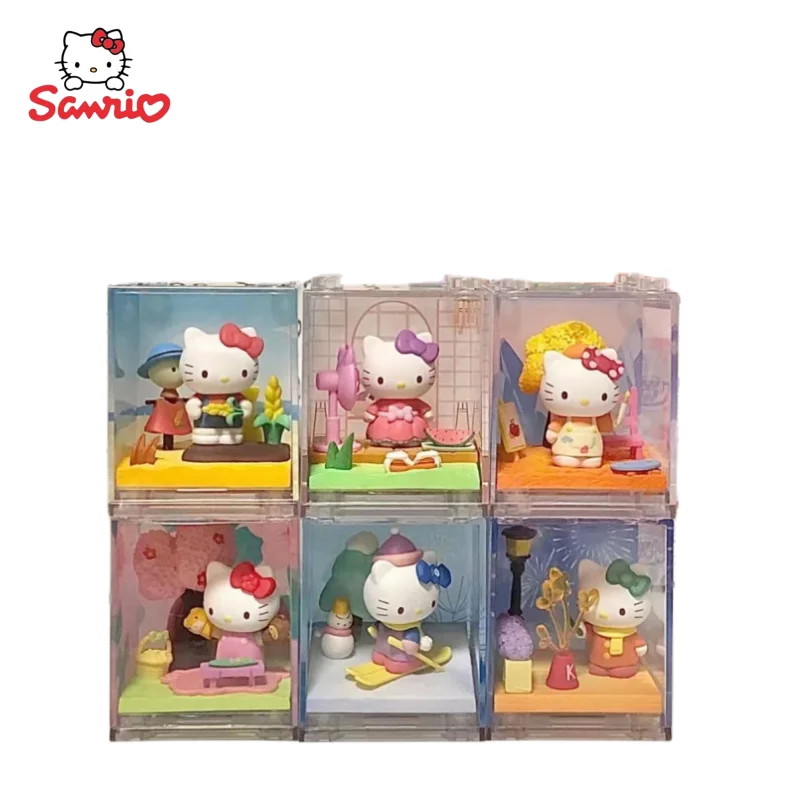 

sanrio Cute Cartoon Hello Kitty Genuine Blind Box Ornament Meet Four Seasons Series Hello Kitty Doll Creative Hand-made Gift