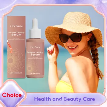 Gocce autobabbronzanti a base di erbe Correzione del colore Bagliore naturale Pelle Idrata Abbronzante Viso Corpo Abbronzante Siero booster per abbronzatura finta senza sole 1