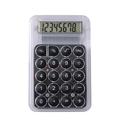 Candy - Colored Mini Transparent Calculator - Stylish and Portable (Black)