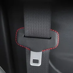 Premium PU Leather Seat Belt Protector - Anti - Scratch Padding Cover (Red 1pc)