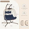 Double Egg Chairs for Outside Navy 2 Person Egg Swing Chair with Stand Oversized Swing Chair,  Hammocks 5