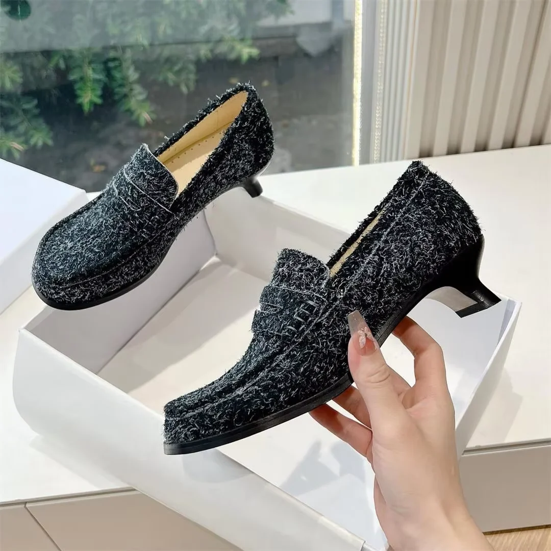 Designer Spring Kitten Heel Pumps Fashion Round Toe Dress Shoes For ...