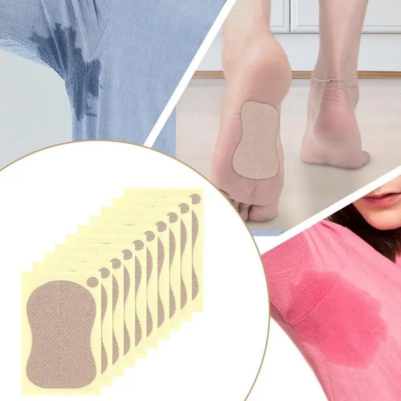 Underarm Sweat Pads 10pcs Women's Underarm Pads For Sweating Invisible Non Sweat Adhesive Armpit Protection Sticker For