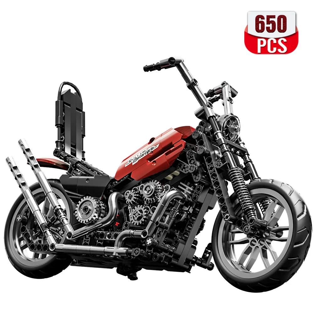 Harley-Davidson Fat Boy Motorrad-Bausatz für Erwachsene Vintage Motorrad-Modell Spielzeug Geschenk Ähnlich wie Lego 10296 und Nifeliz