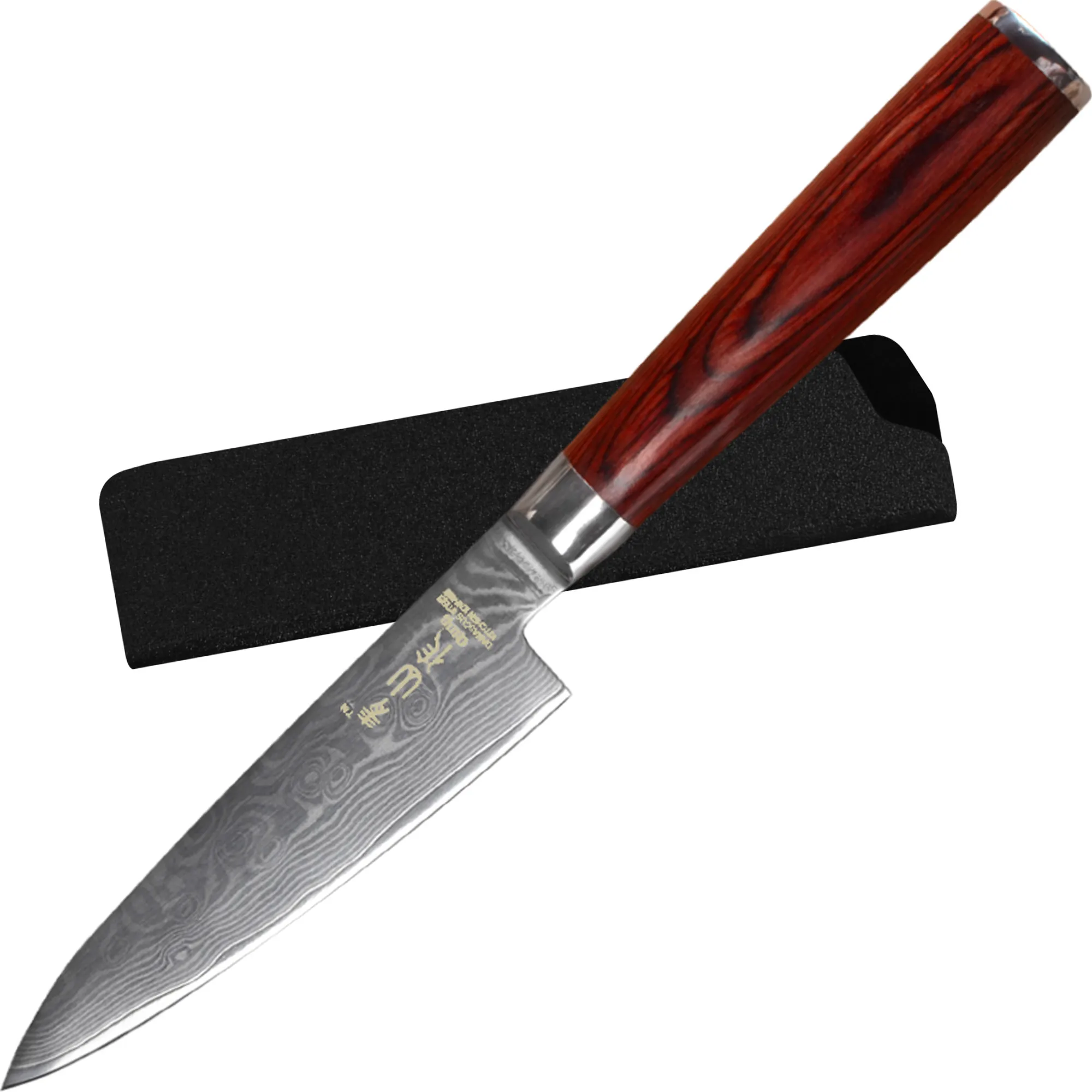 

VG10 Damascus 5 Inch Utility Knife Japanese High Carbon Steel Chef Santoku Kitchen Knife With Edge Guard