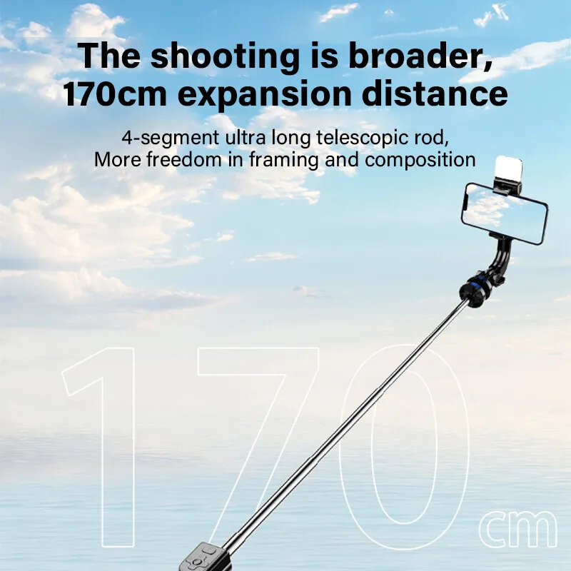 Selfie Stick Mobile Phone Holder Retractable Portable Mini Tripod with Wireless Remote Shutter 170CM
