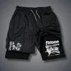 Summer 2-in-1 Shorts Letter Print Double Layer Shorts Gothic Casual Short Pants Summer Y2k Short Pant Running Shorts for Men 2