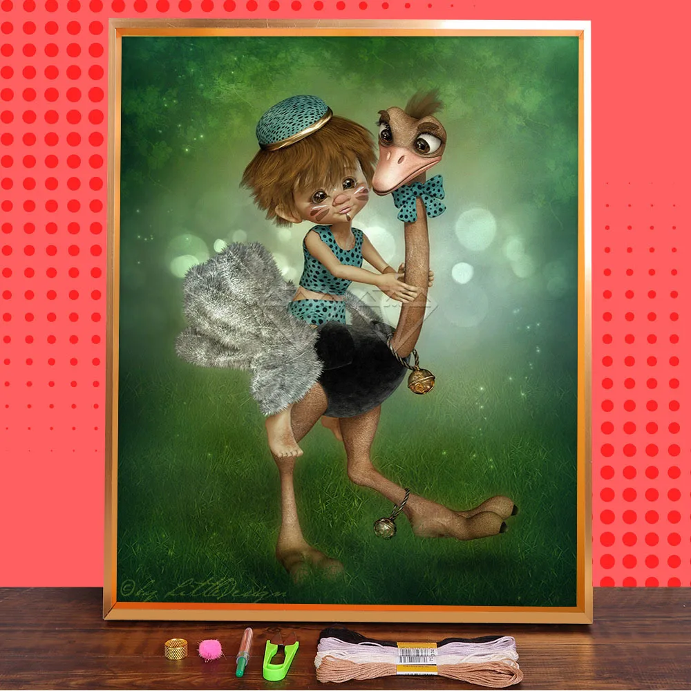 Cartoon Joker Girl Boy Baby Ghost Printed 11CT Cross-Stitch Full Kit Embroidery DMC Threads Handiwork Sewing Promotions |