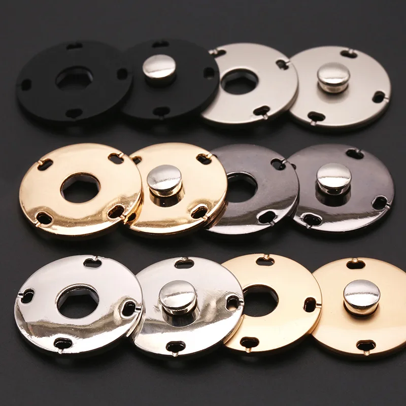 20 set di bottoni automatici in metallo in ottone nero da 25 mm bottoni invisibili chiusure a scatto chiusure a scatto per riparazioni di borsette, borsette, vestiti, scarpe e cappelli