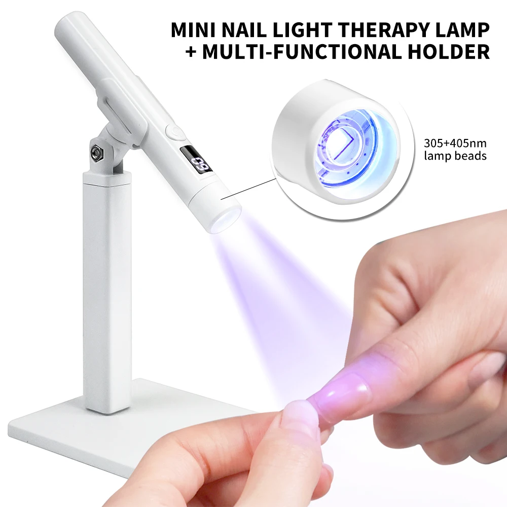Mini Professional Nail Art UV LED Light with Display Rechargeable Portable Nail Dryer Upright UV Lamp for Nail Art Removable