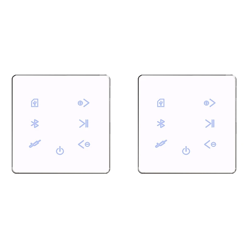 

2 шт., Bluetooth-усилитель в стене, USB, SD-карта, музыкальная панель, фоновая аудиосистема для умного дома, стерео, для отеля, ресторана (белый)