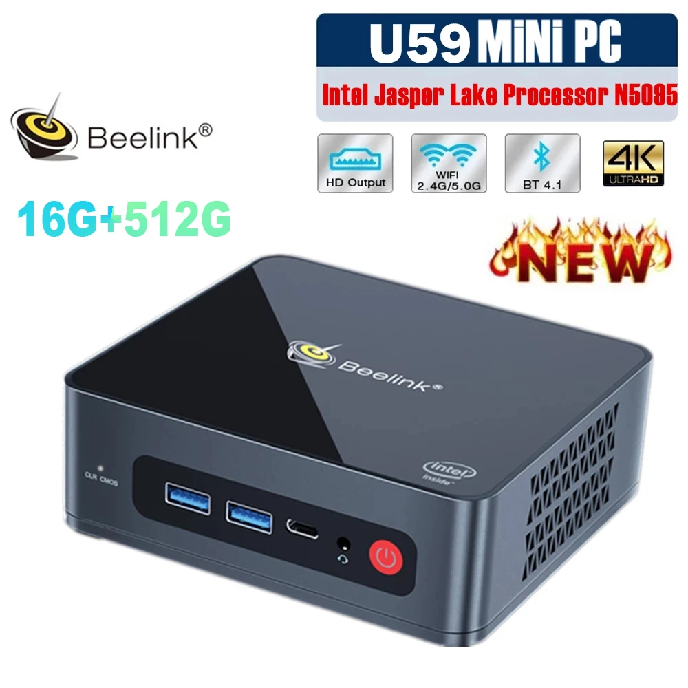 Beelink U59 мини-ПК Intel Lake процессор N5095 Windows 10 2 9 ГГц DDR4 16 ГБ 512 SSD 1000M LAN BT4.0