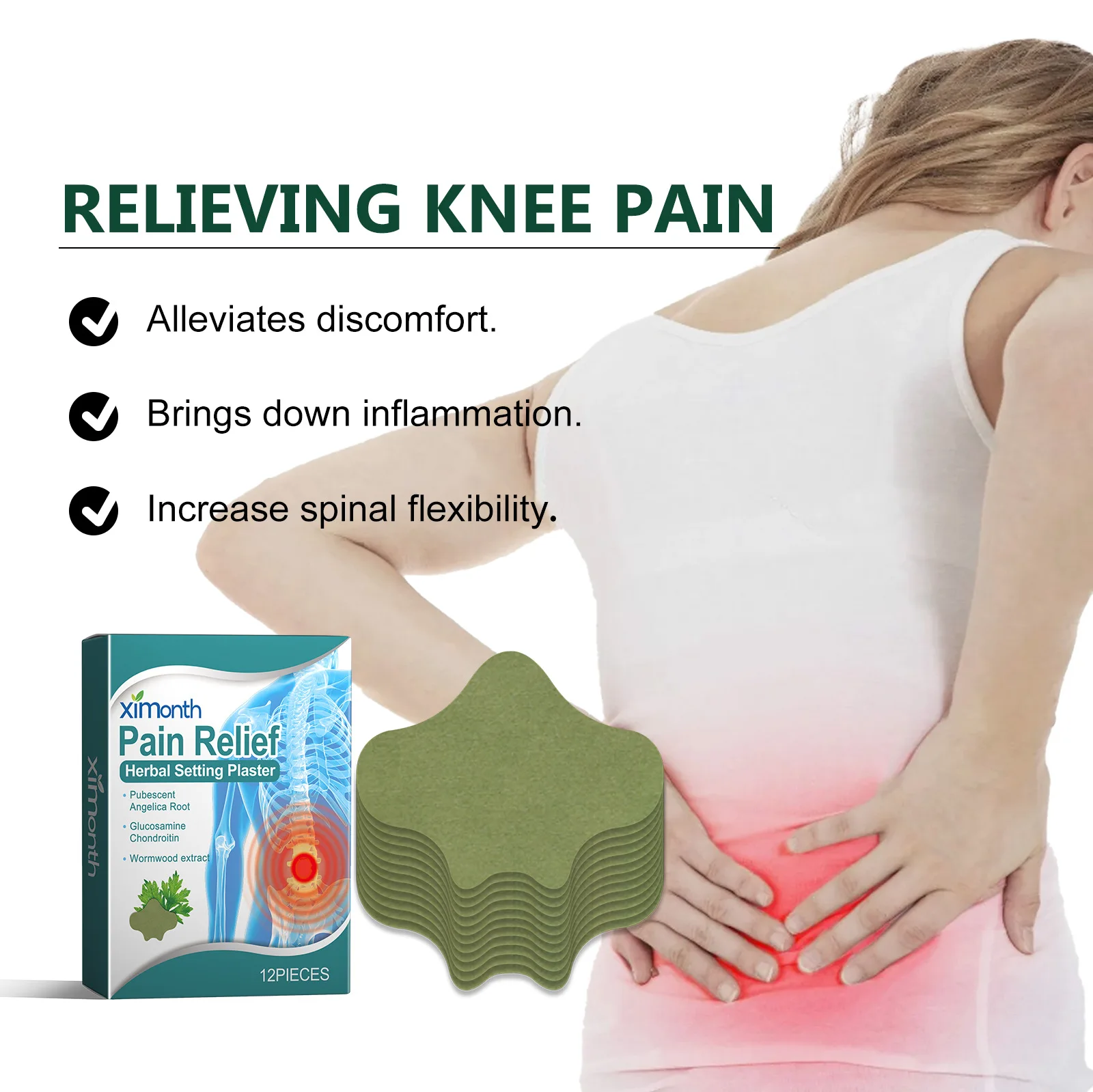 Back Analgesic Sticker Relieve Lumbar Sprain Muscle Ache Hip Nerve Pain Relief Anti Inflammation Sciatica Nerve Treatment Patch