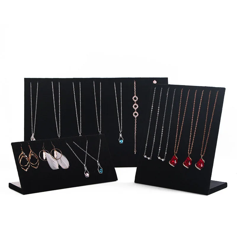 

1Pcs Velvet Jewelry Display Holder Necklace Bracelet Earring Collection Board Selling Shows Black Gray