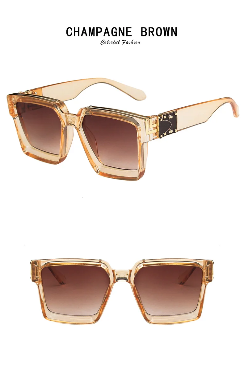 Square Large Frame Sunglasses For Women Trendy Retro Eyewear_voghion.com