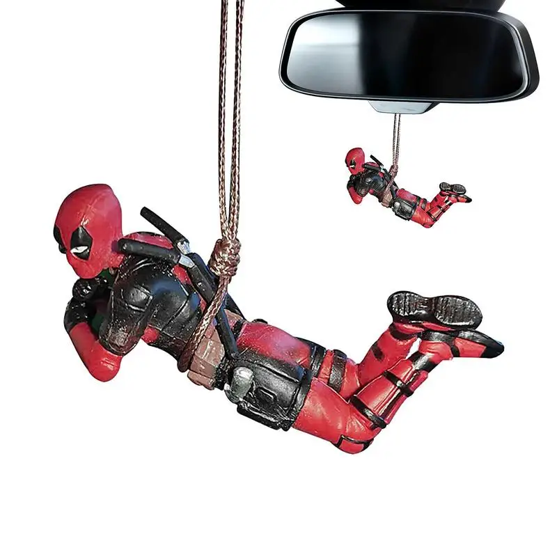 Car Swinging Ornament Anime Deadpool Car Rearview Mirror Accessories Funny  Anime Car Mirror Hanging Accessories Car Pendant Reading Deadpool Ornaments